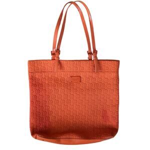 Michael Kors New York jet Set Signature Orange quilted tote